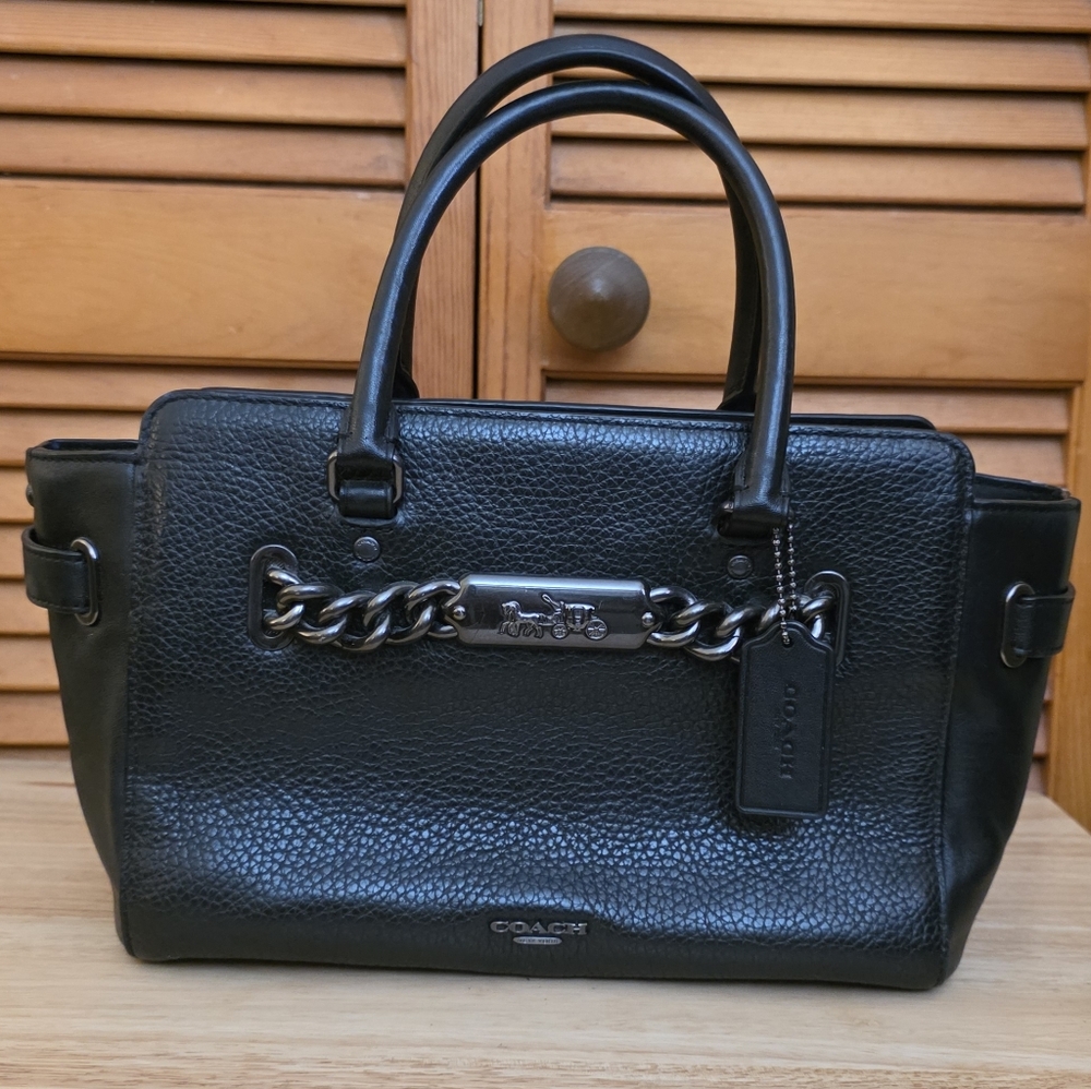 Coach Blake 25 Pebble Leather Carryall Satchel Shoulder Bag